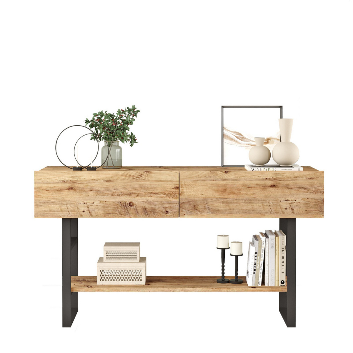 Norda Design Modern hallmöbel, Atlantisk furu, 138.8 x 75.7 x 43 cm | 100% melaminbelagd, 18 mm tjock | Stilren och funktionell