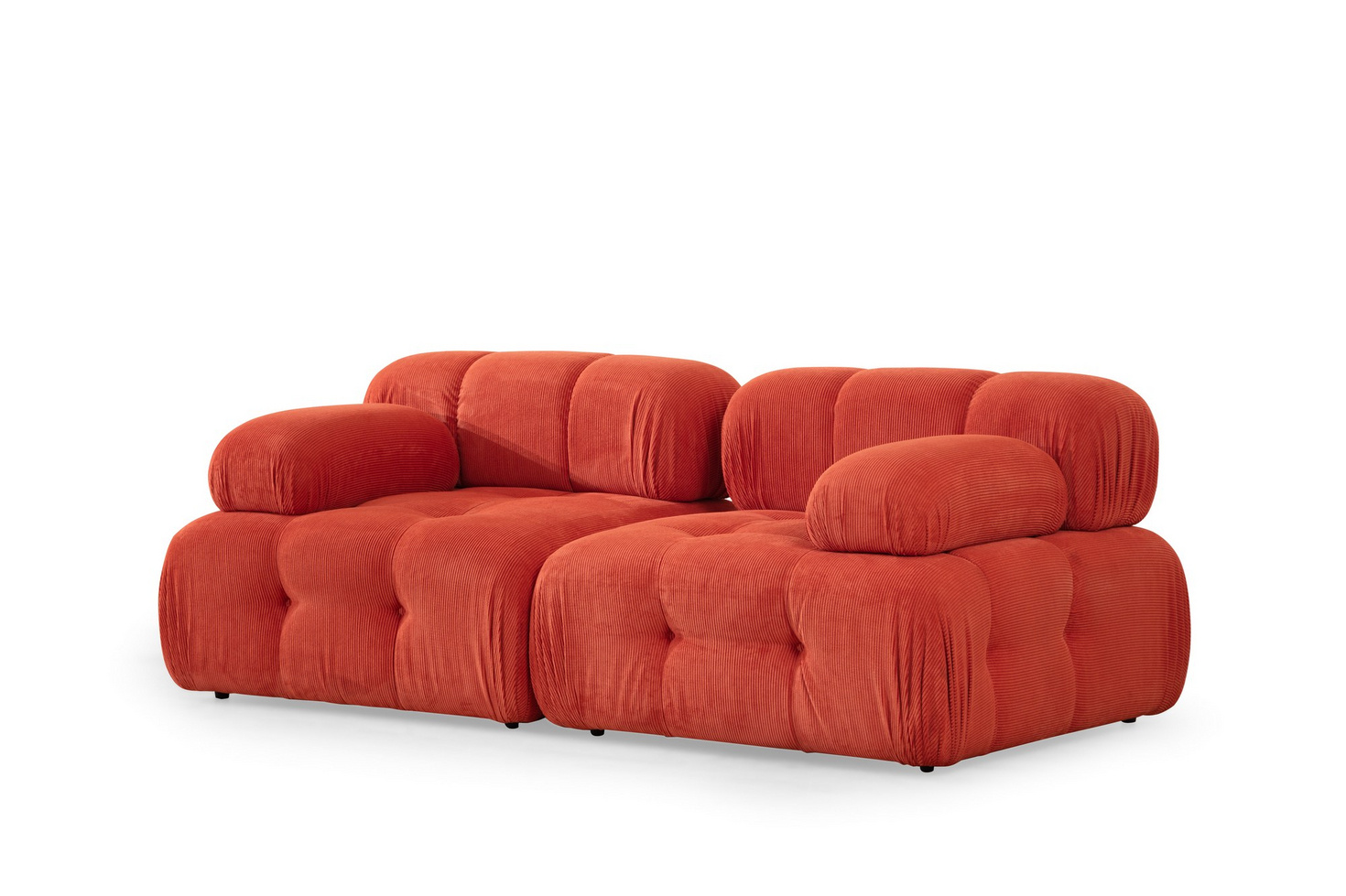 Norda Design Stilren 2-sitssoffa, röd, 200x100x80 cm | ram i bokträ, 100% polyester, kemtvättbart tyg | modern design