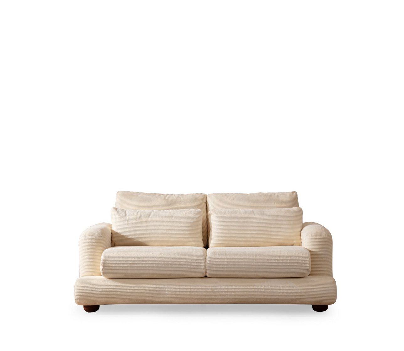 Norda Design beige 2-sitssoffa, ram i bokträ, 100 % polyester, 200 x 105 x 90 cm | mjukt skum och bärbara kuddar