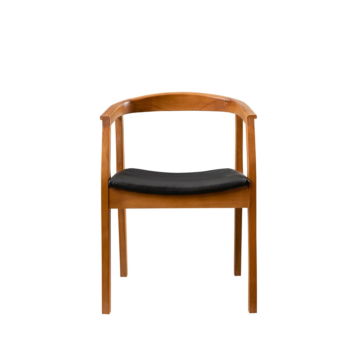 Norda Design Modern skandinavisk stol, 100% bokträ, konstläder, valnöt och svart, 50x70x53 cm | stilren och hållbar