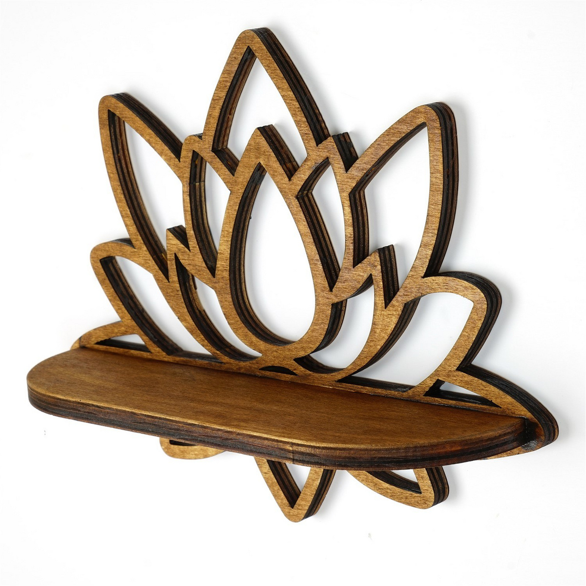 Norda Design Modern valnötsvägghylla, 33 x 26 x 10 cm | 100% plywood, 8 mm tjock | Stilren och funktionell förvaring