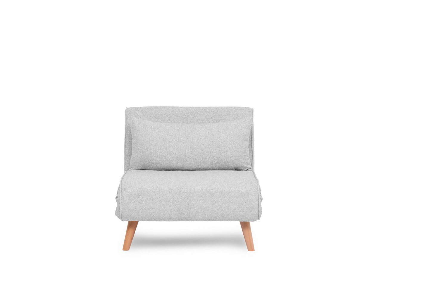 Norda Design Mångsidig 1-sits bäddsoffa, grått teddytyg, 80 cm | 100% metallstomme, justerbart ryggstöd, komfort och stil