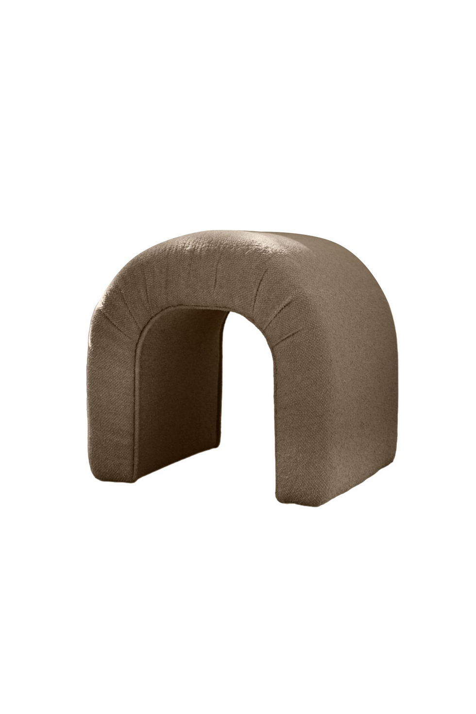 Norda Design Stilren brun sittpuff, 51 x 45 x 46 cm, 100% polyester teddytyg, stomme i bokträ | mysig och modern accent