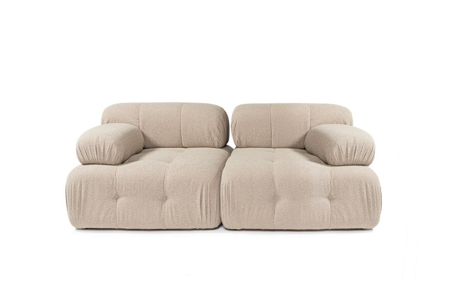Norda Design Stilig 2-sitssoffa, persikafärgad, 200x100x80 cm | Ram i bokträ, 100 % polyester, kemtvättbart tyg