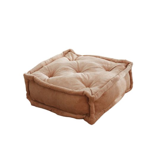 Norda Design Lyxig sammetskudde i kamelfärg, 55 x 55 x 16 cm | Mjuk restskum- och fiberfyllning | Perfekt för heminredning