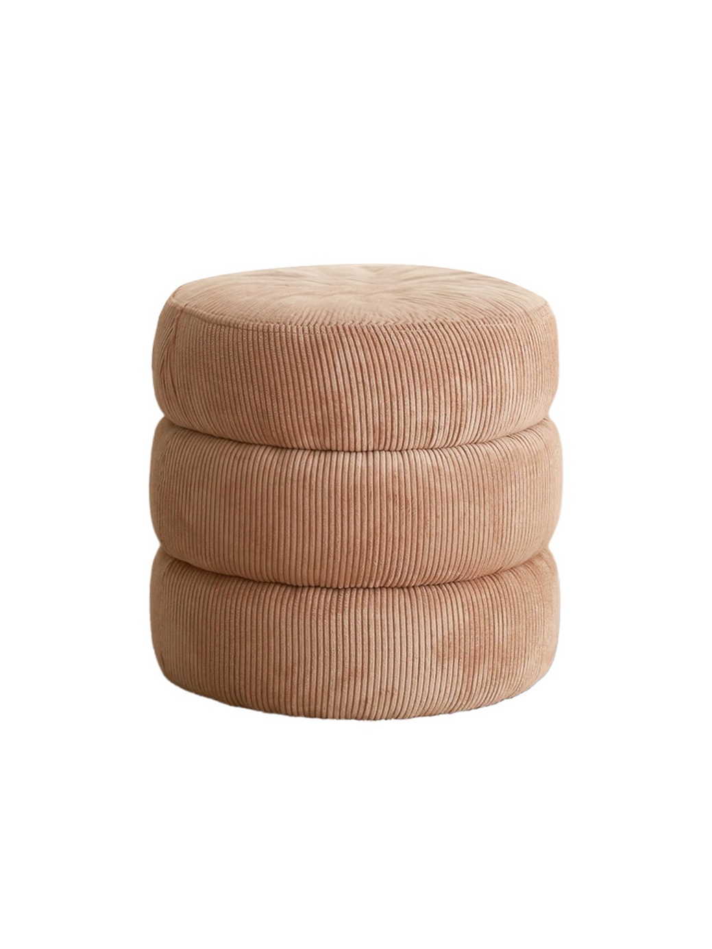 Norda Design Stilren kamelfärgad puff, 40x40x40 cm, 100 % träram, mjukt teddytyg | Perfekt för modern inredning