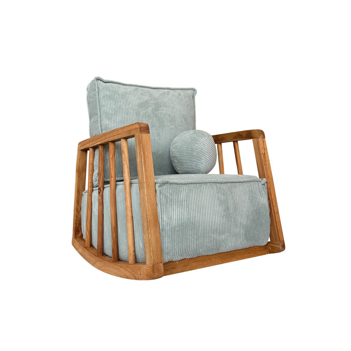 Norda Design Elegant vingfåtölj, blå, 50 cm B x 63 cm H x 72 cm D | ram i 100 % hornbeamträ, mjukt polyestertyg