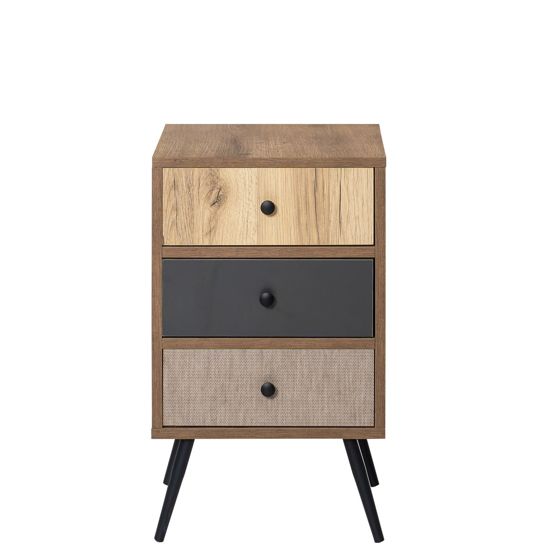 Norda Design modern skandinavisk byrå med 3 lådor, Hitit-färg, 41x70x40 cm | 100% melamin, ben av järn
