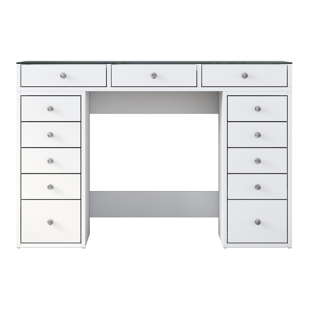 Norda Design Modernt vitt sminkbord, 120 cm | 100% melaminbelagd E1-spånskiva, 18 mm tjock | Stilfull och funktionell