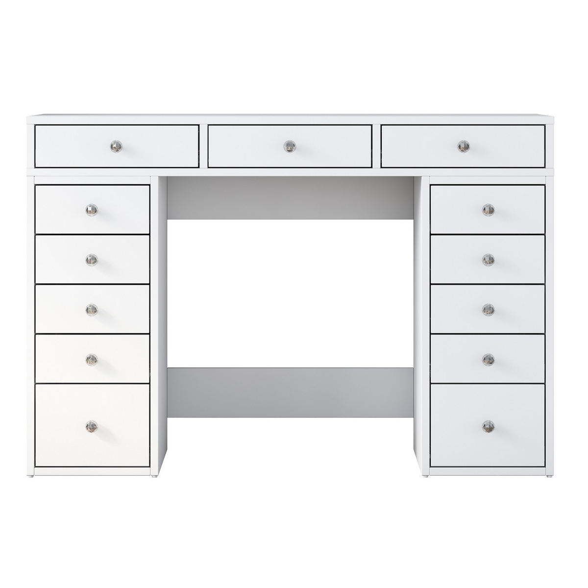 Norda Design modernt vitt sminkbord, 120 cm | 100 % melaminbelagd E1-spånskiva, 18 mm tjock | Stilrent och funktionellt