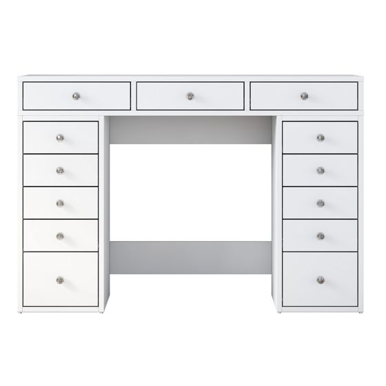 Norda Design modernt vitt sminkbord, 120 cm | 100 % melaminbelagd E1-spånskiva, 18 mm tjock | Stilrent och funktionellt