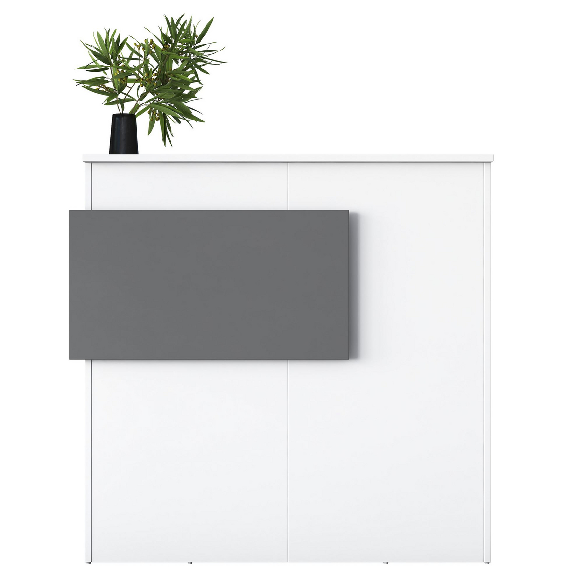 Norda Design Modern receptionsbord, vit & antracit, 110 x 110 x 40 cm | 100 % melaminbelagd E1-spånskiva, 18 mm