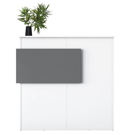 Norda Design Modern receptionsbord, vit & antracit, 110 x 110 x 40 cm | 100 % melaminbelagd E1-spånskiva, 18 mm