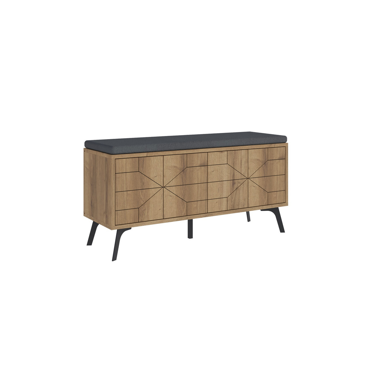 Norda Design Modernt skoskåp med mjukstängande gångjärn, 100 % melaminbelagt, brunt, 107 x 55 x 35 cm, metallben