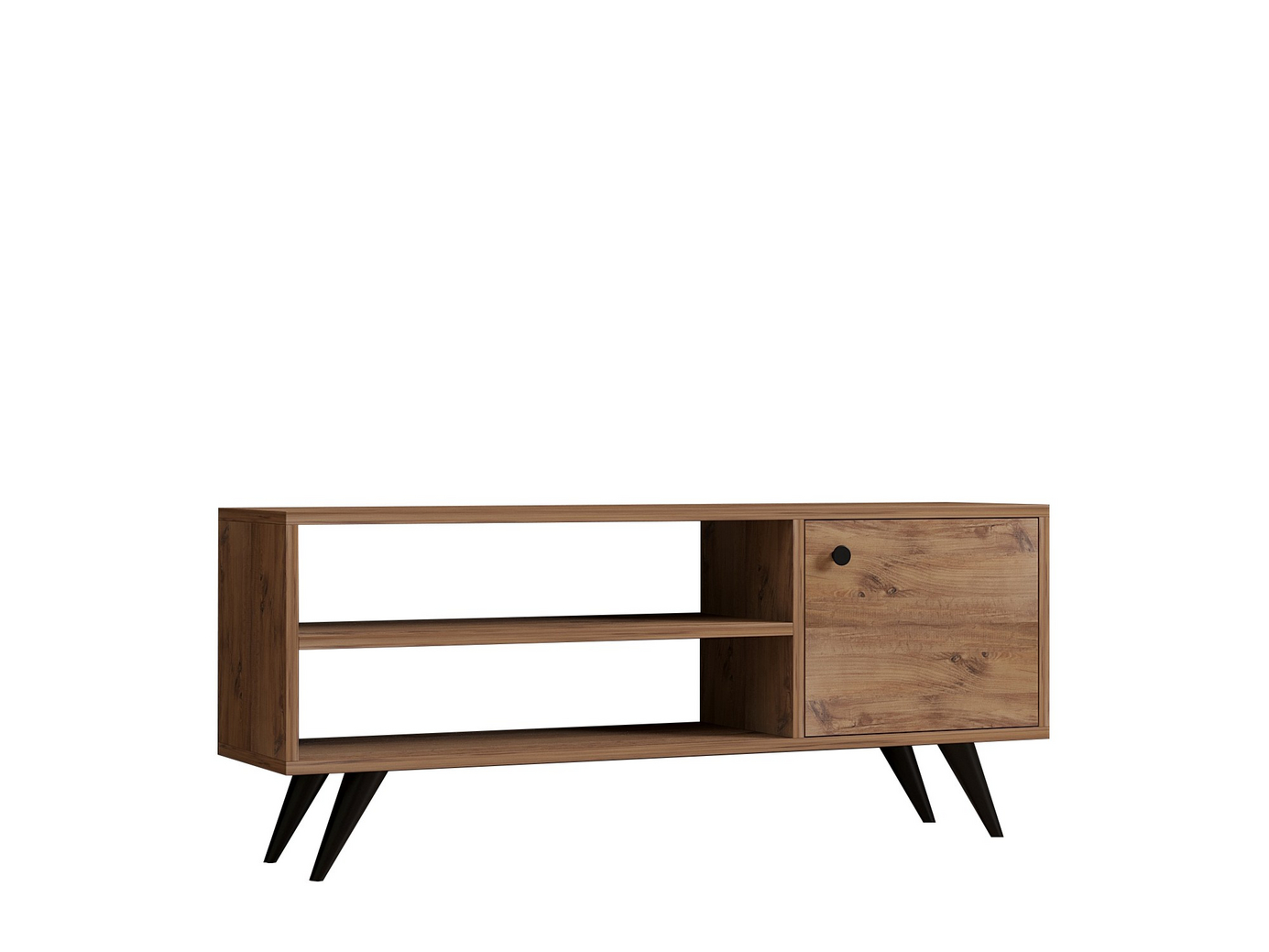 Norda Design Modern TV-bänk, Atlantisk furu, 120 cm | 100% melaminbelagd, 18 mm tjock | Väggmonterbar, extra förvaring