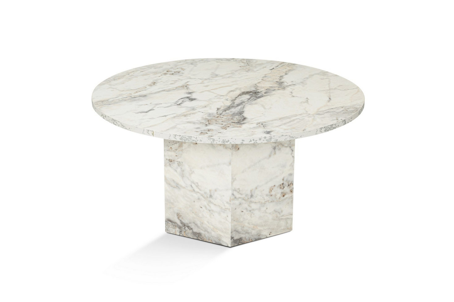 Modernt Freesia-marmorerat soffbord, 80 x 80 x 40 cm | 100 % MDF, 18 mm tjock | Snygg och funktionell design
