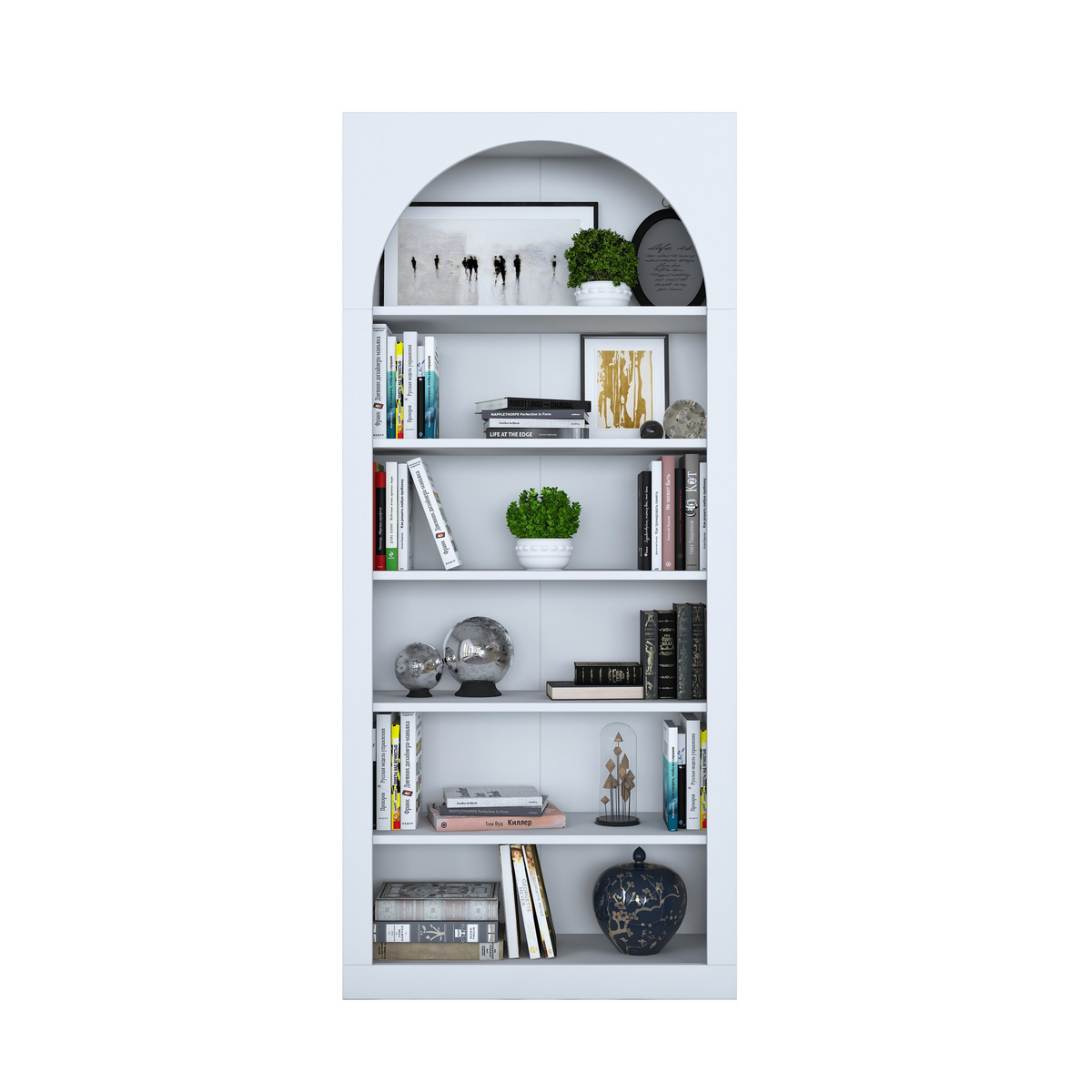 Norda Design Modern vit bokhylla, 80 cm x 180 cm x 31,5 cm | 100% melaminbelagd E1-spånskiva | väggmonterbar, stilfull förvaringslösning