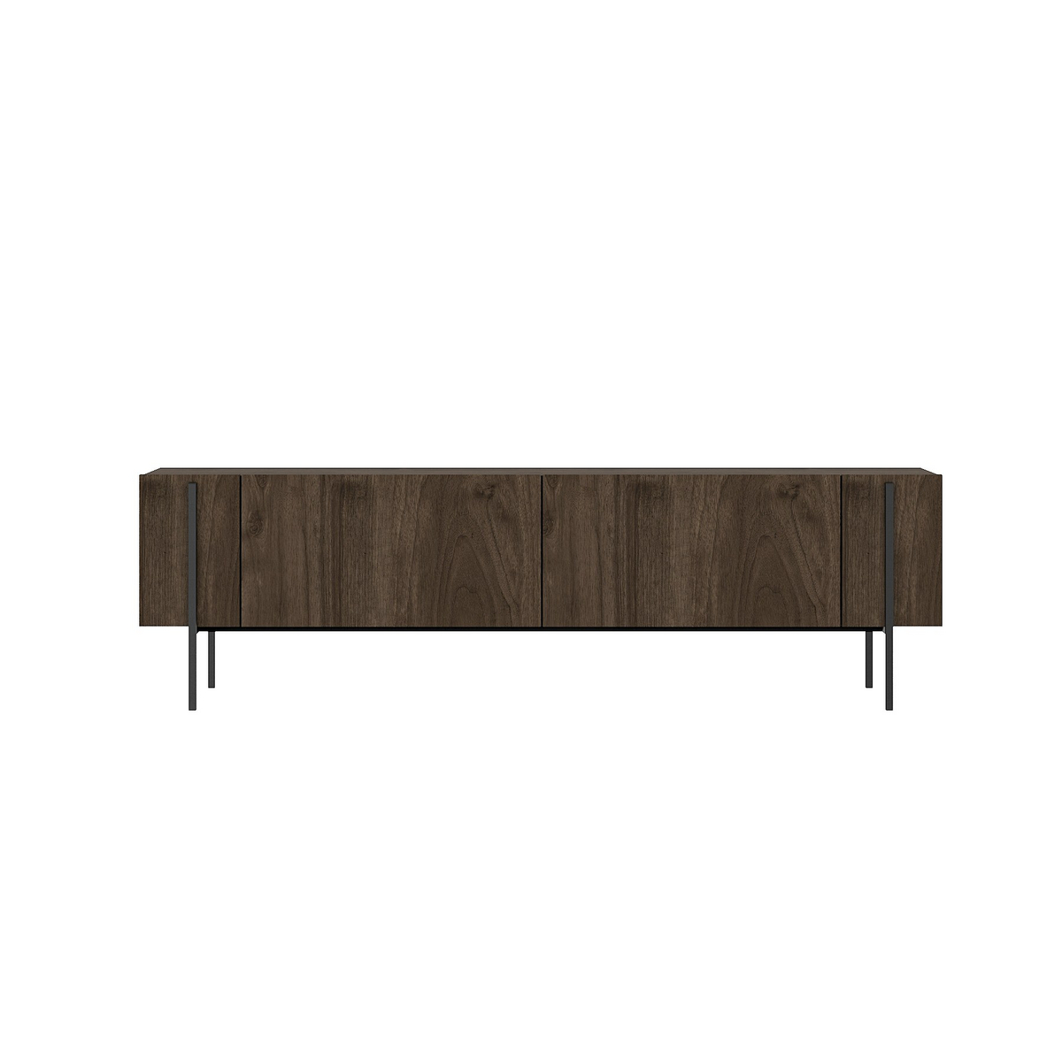 Norda Design Modern valnöt TV-bänk, 160 cm | 100% melaminbelagd spånskiva, 18 mm tjock | Stilren & funktionell