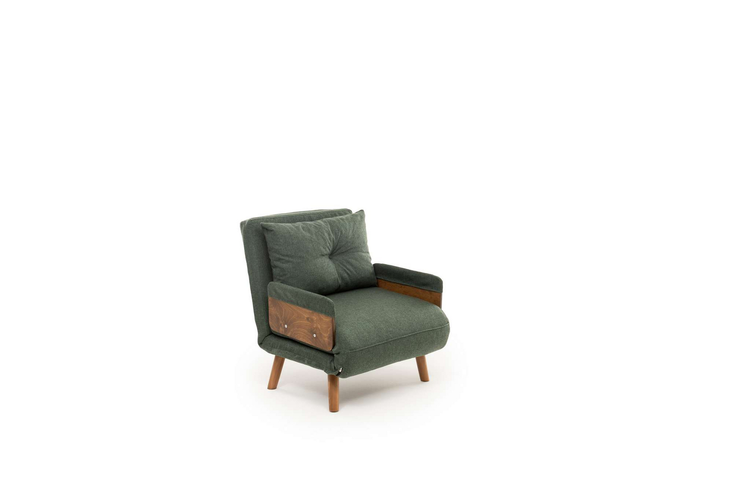 Norda Design Modern 1-sits bäddsoffa, grön, 100% metallram, 14-läges justerbart ryggstöd, 77 x 70 x 82 cm | Stilren och funktionell