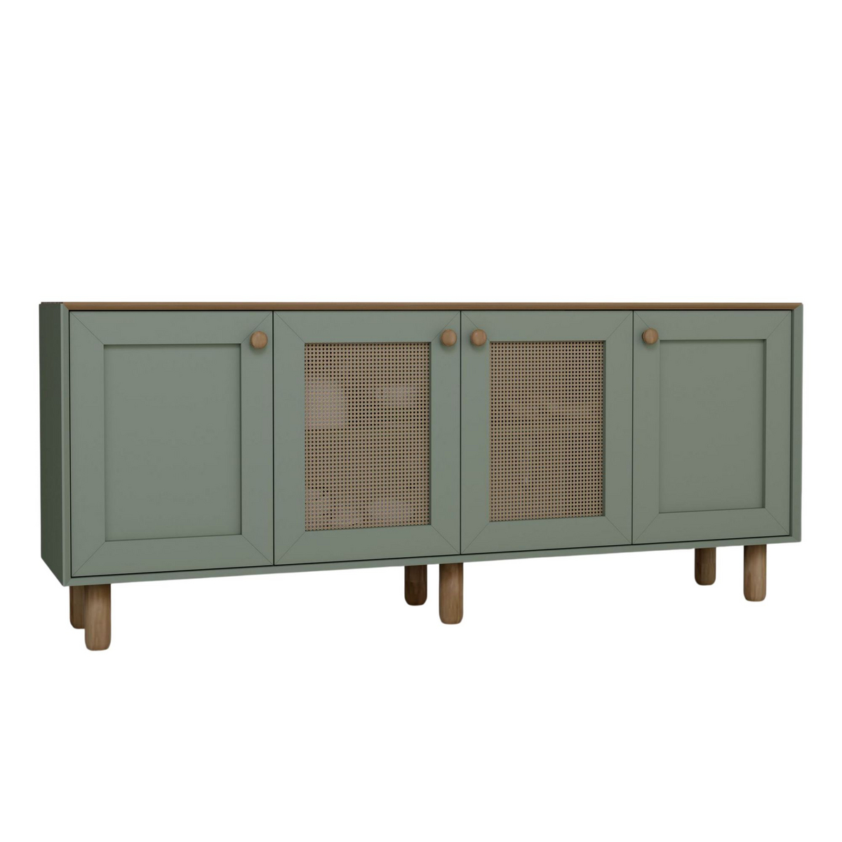 Norda Design Modernt grönt konsolbord, 180 cm | 100 % melaminbelagt, 18 mm tjockt, väggmonterbart, stilren design