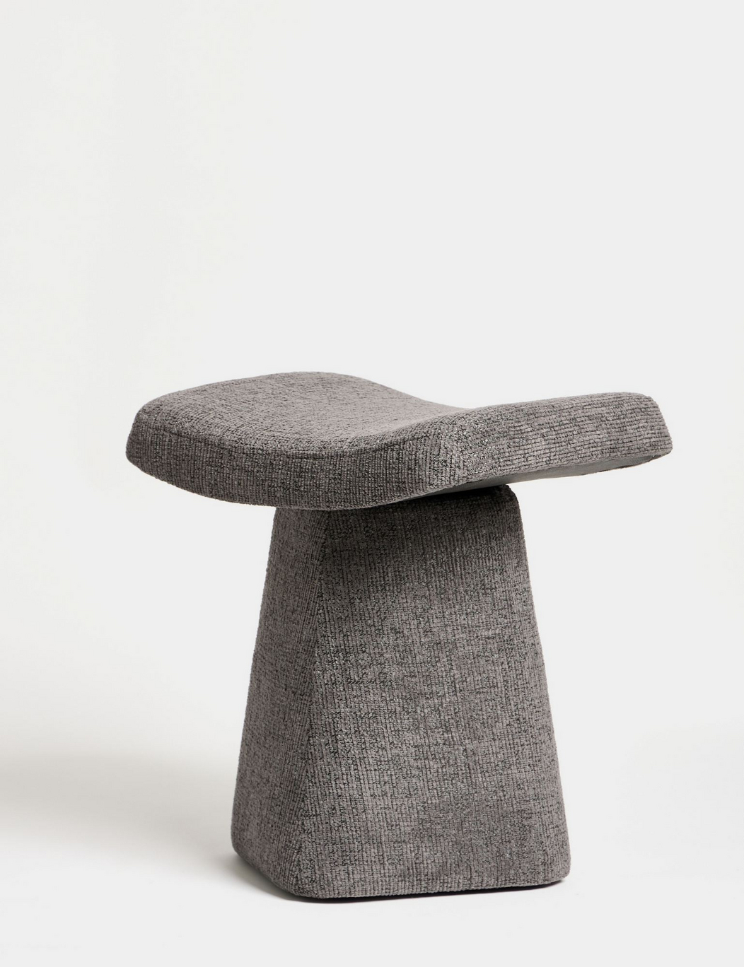 Norda Design Stilren sittpuff, Antracit, 47 x 45 x 37 cm | 100 % bokträstomme och vävt tyg | Perfekt för modern inredning