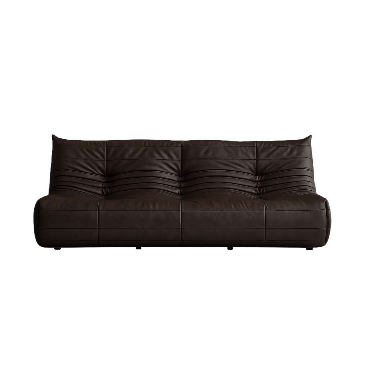 Norda Design Stilfull 3-sitssoffa, brun, 210 x 100 x 80 cm | 100% polyester, fast skum, kemtvättbar | Modern komfort