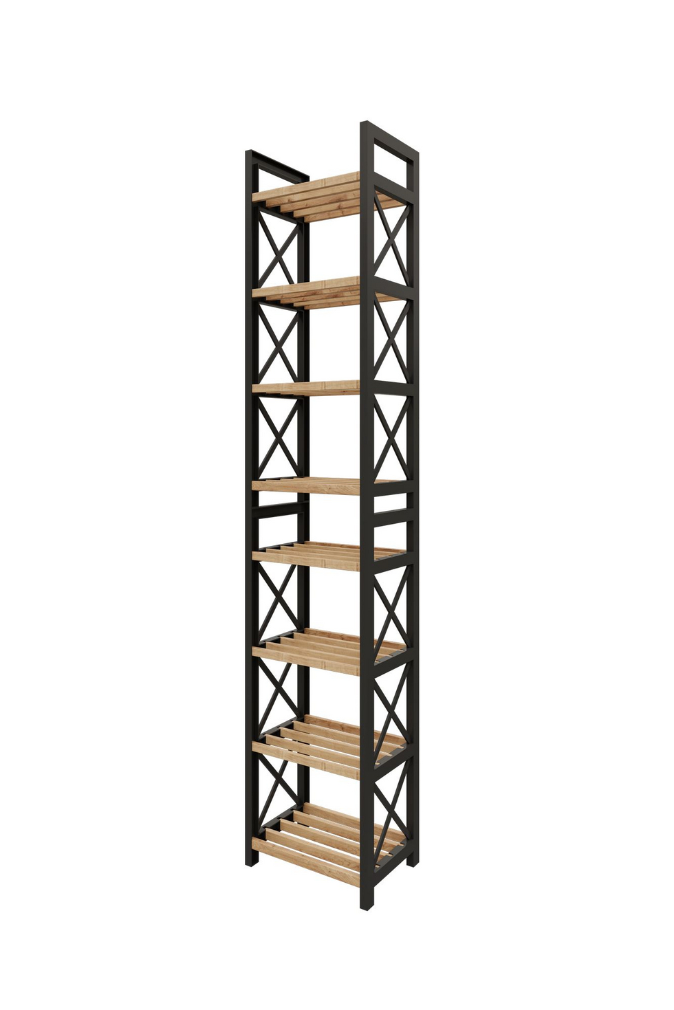Norda Design Modern multifunktionell hylla, svart, 23 x 128 x 18 cm | 100% plastträ | Stilren industridesign