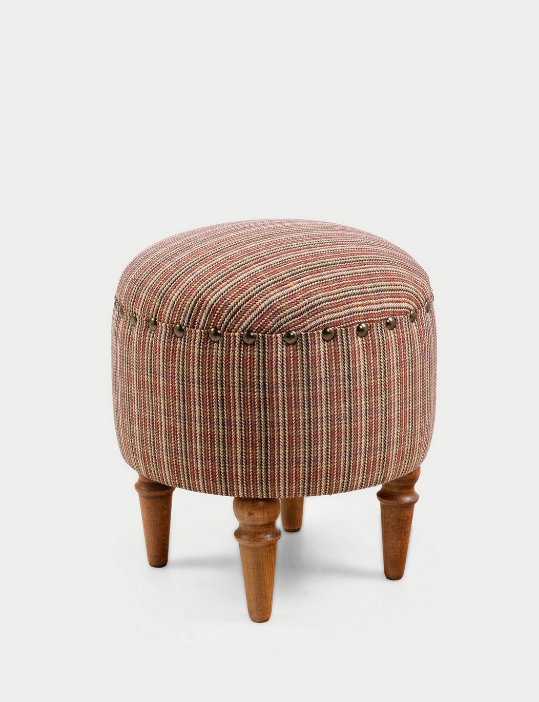 Norda Design Stilfull puff med ram i bokträ och ben i valnöt, 38x45x38 cm, 100 % vävt tyg | Perfekt för heminredning