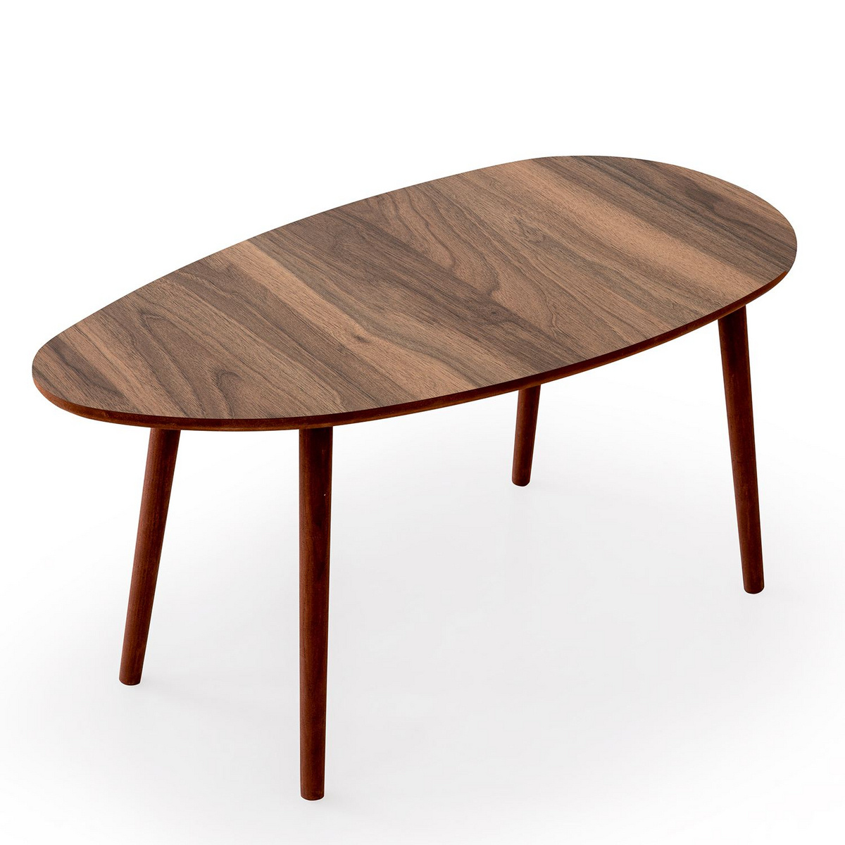 Norda Design Modernt soffbord i valnöt, 100 cm x 50 cm x 45 cm | 100% MDF, 18 mm tjockt, träben | Stilrent och hållbart