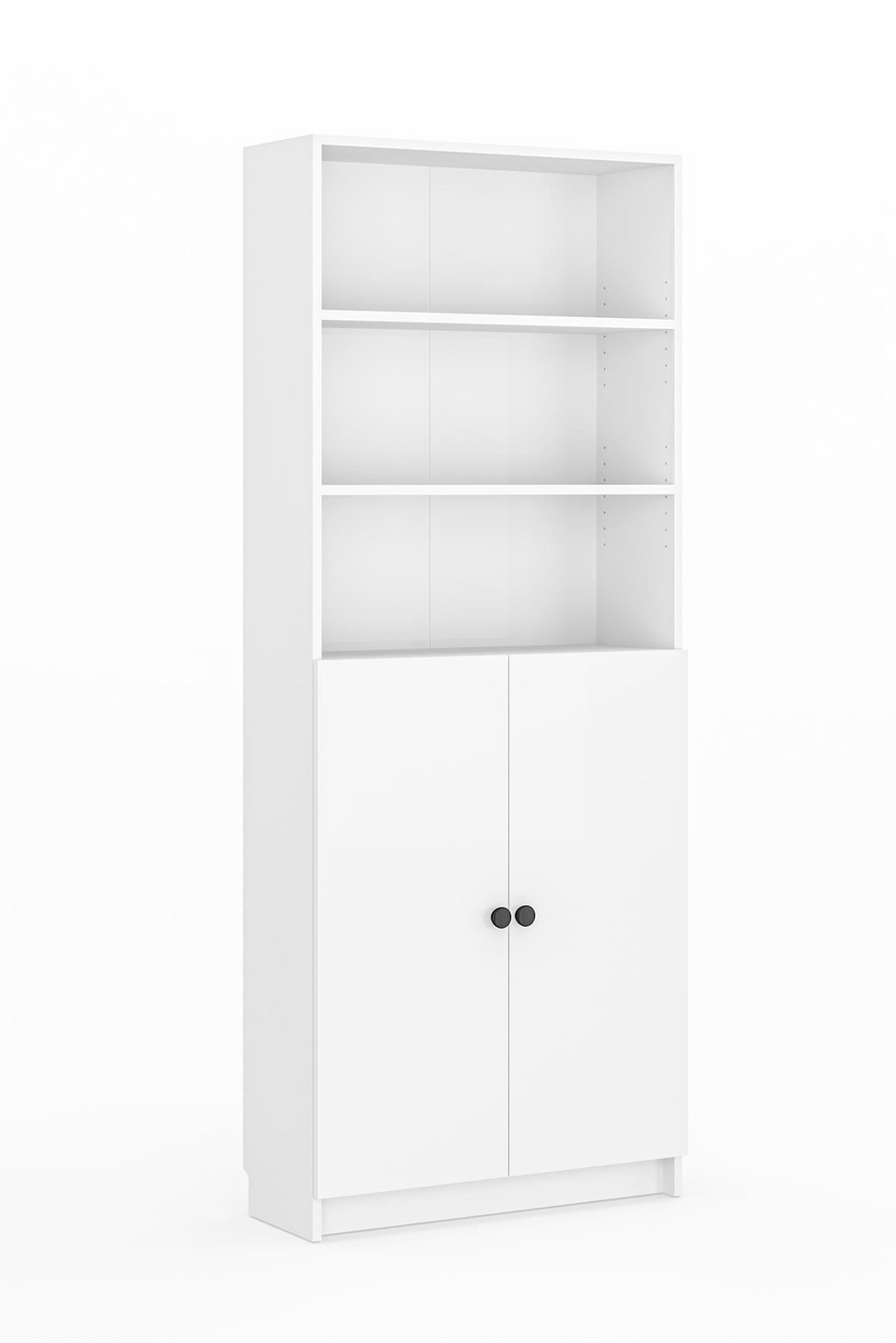 Norda Design Bokhylla Bili 5 Shelf 2 Lid, vit, 28 × 80 × 200 cm