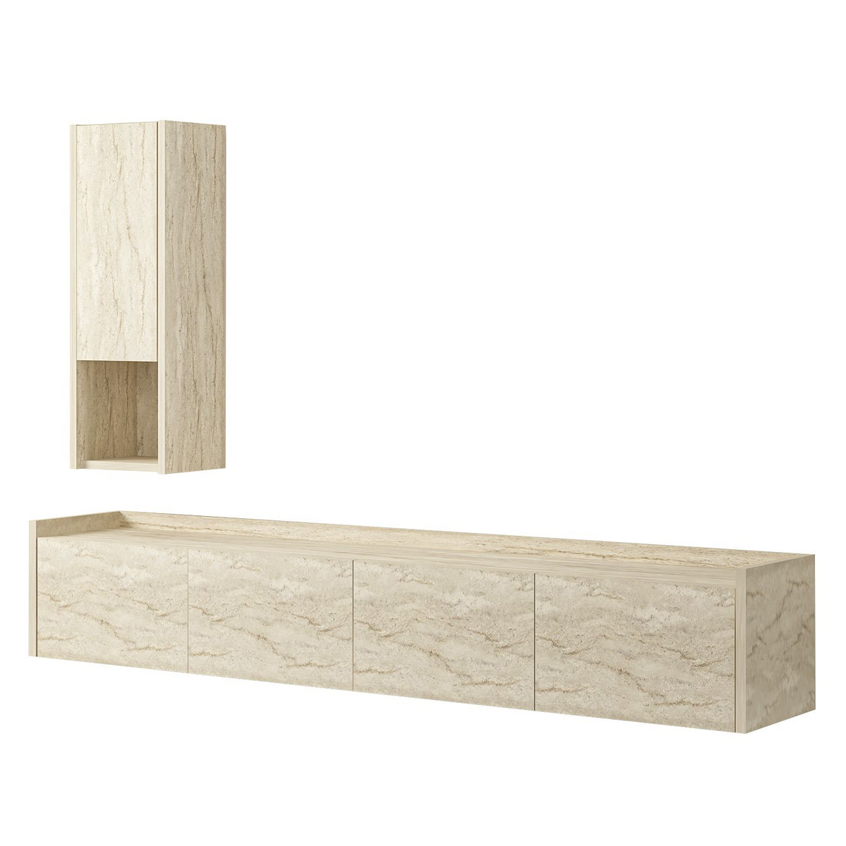Norda Design TV-bänk Sema, travertin, 29,6 × 160 × 35 cm