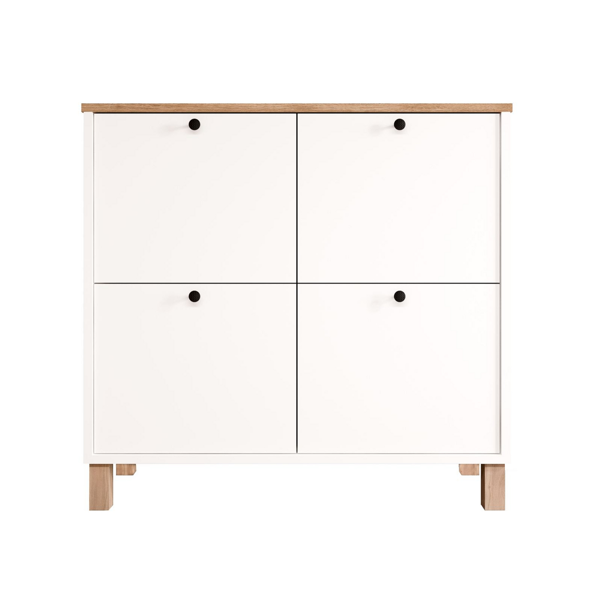 Norda Design Skoskåp Nord, vit/ek, 35 × 90 × 85,2 cm