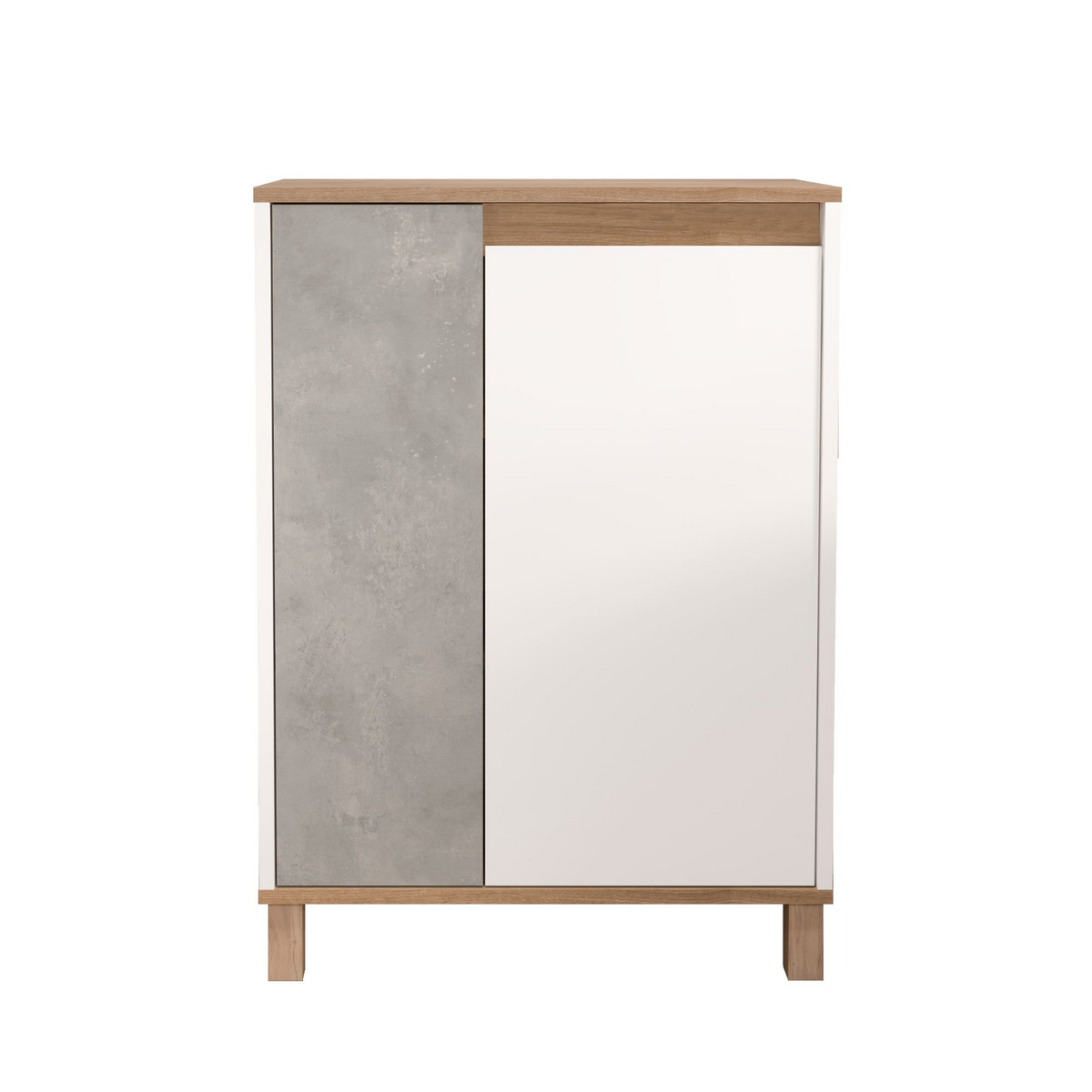 Norda Design Multiskåp Nord, vit/ek/grå, 40 × 69,7 × 97 cm