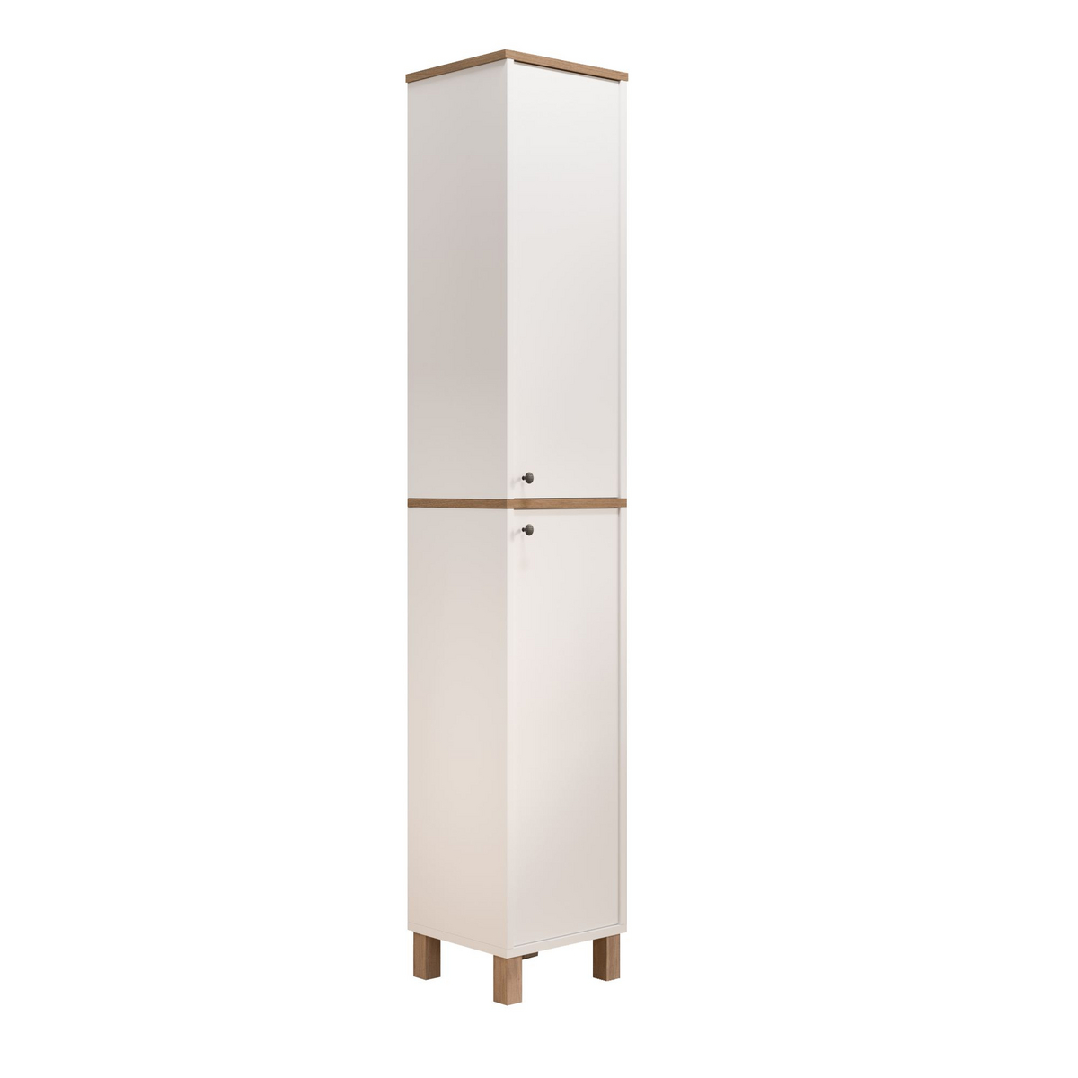 Norda Design Multiskåp Nord, vit/ek, 32 × 36 × 195,4 cm