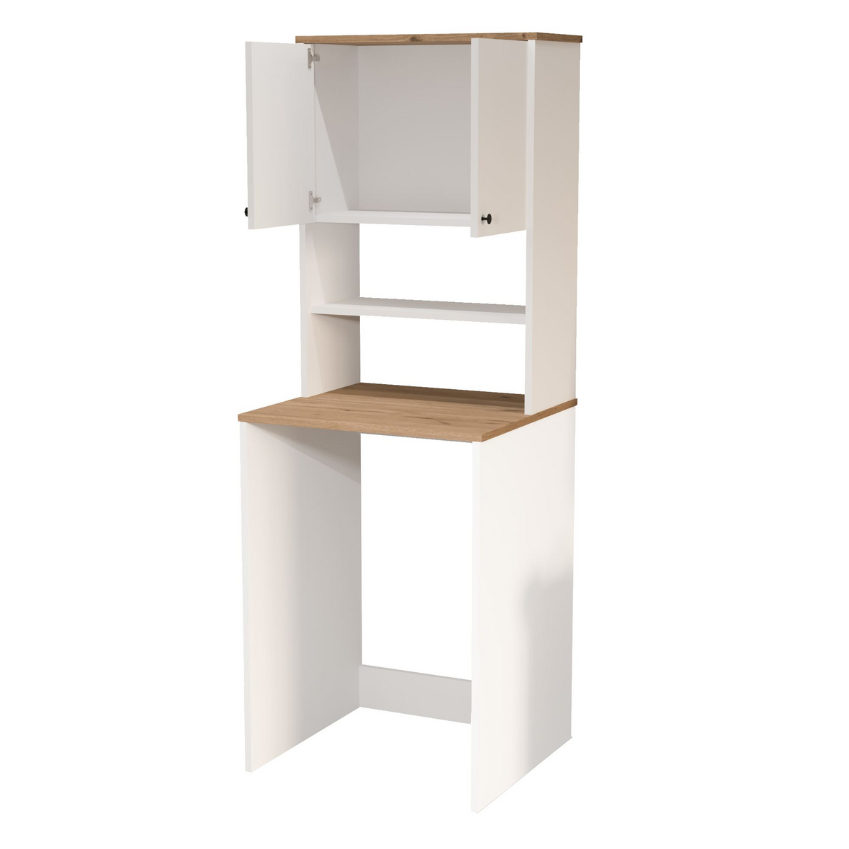 Norda Design Tvättmaskinsskåp Nord, vit/ek, 60 × 65,8 × 183,6 cm