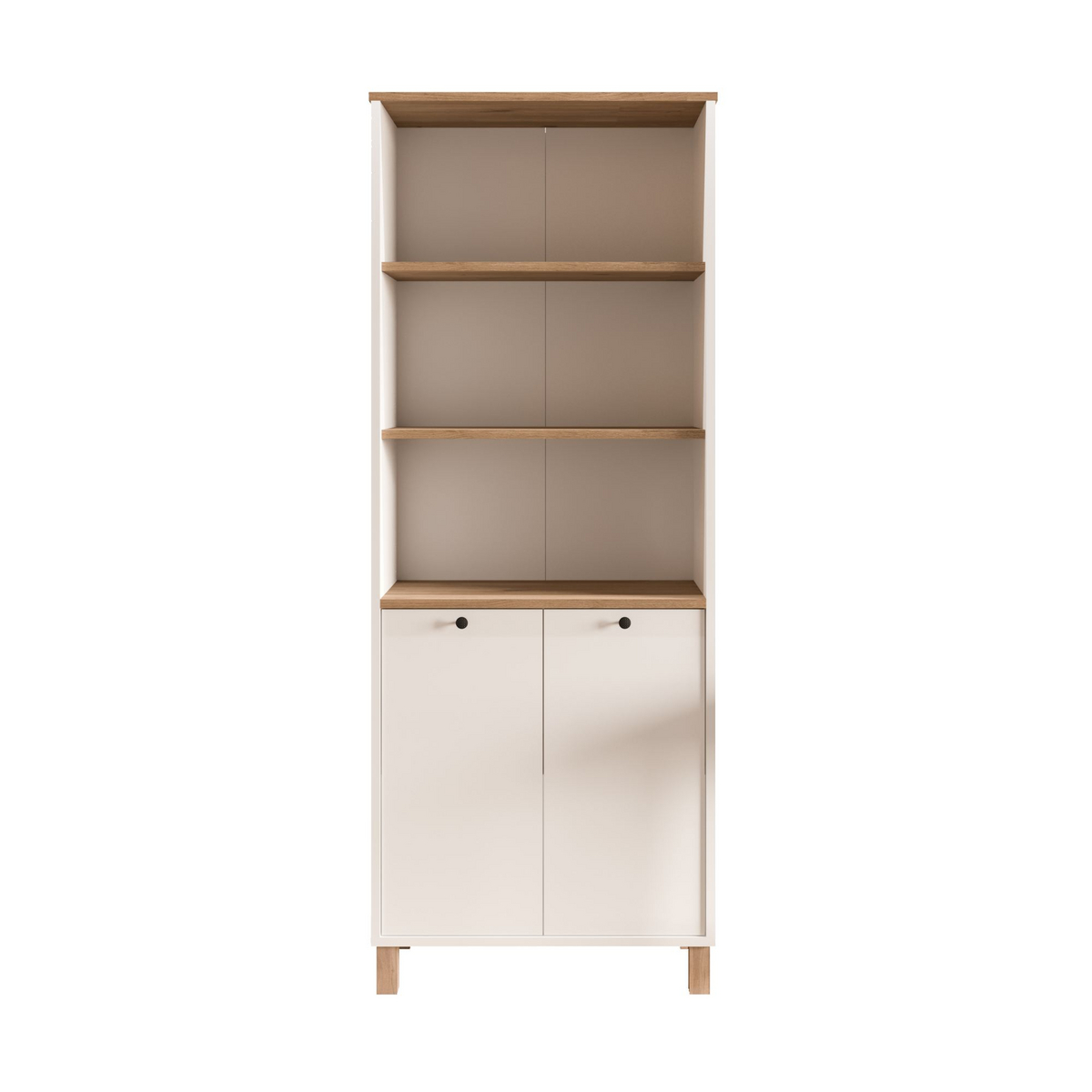 Norda Design Bokhylla Nord, vit/ek, 32 × 69,5 × 180 cm