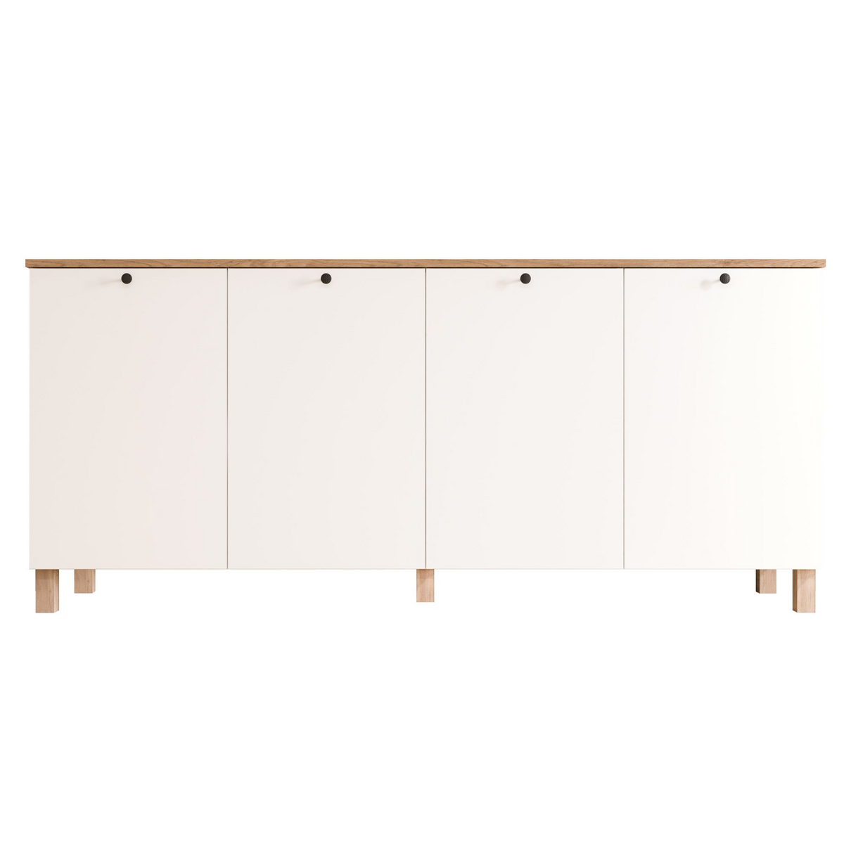 Norda Design Avlastningsbord Nord, vit/ek, 42,1 × 180 × 80 cm