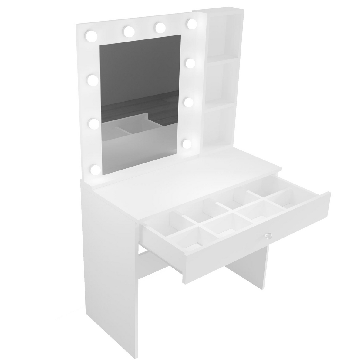 Norda Design Sminkbord Monroe, vit, 42,5 × 80 × 147 cm (modell 1)