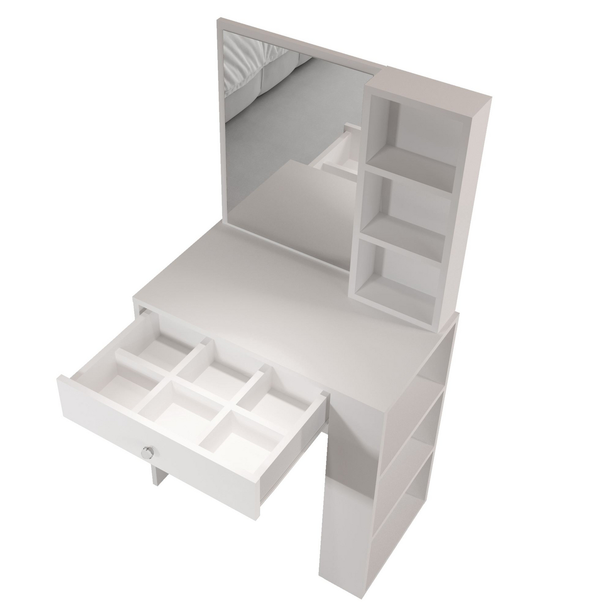 Norda Design Sminkbord Monroe, vit, 40 × 69,4 × 135 cm (modell 1)