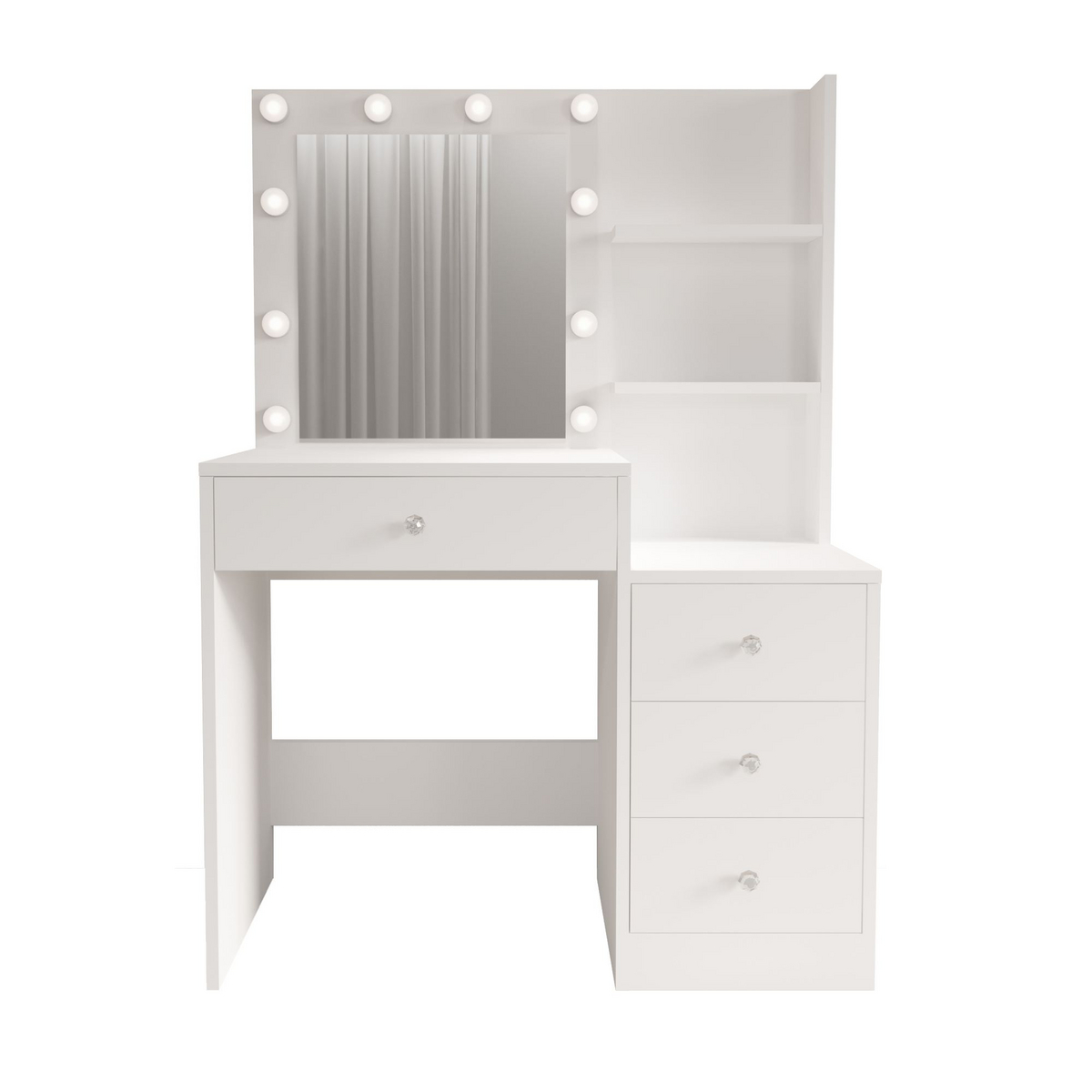 Norda Design Sminkbord Monroe, vit, 40 × 69,4 × 135 cm (modell 2)