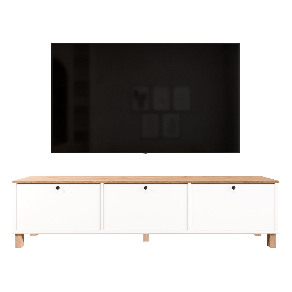 Norda Design TV-bänk Nord, vit/ek, 32 × 180 × 45,6 cm