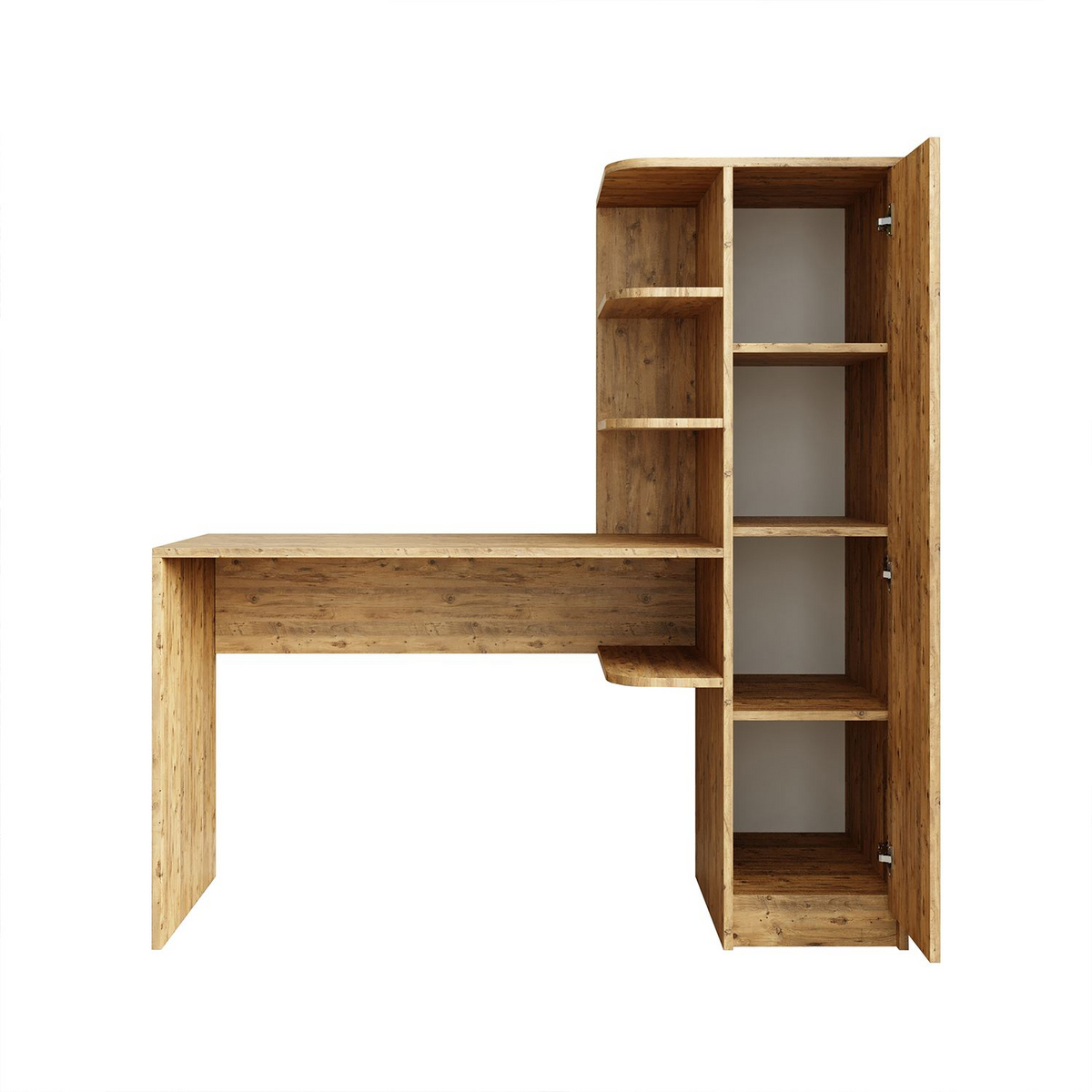 Norda Design Skrivbord och bokhylla Academe, atlantfuru, 50 × 143,2 × 143,2 cm (modell 1)