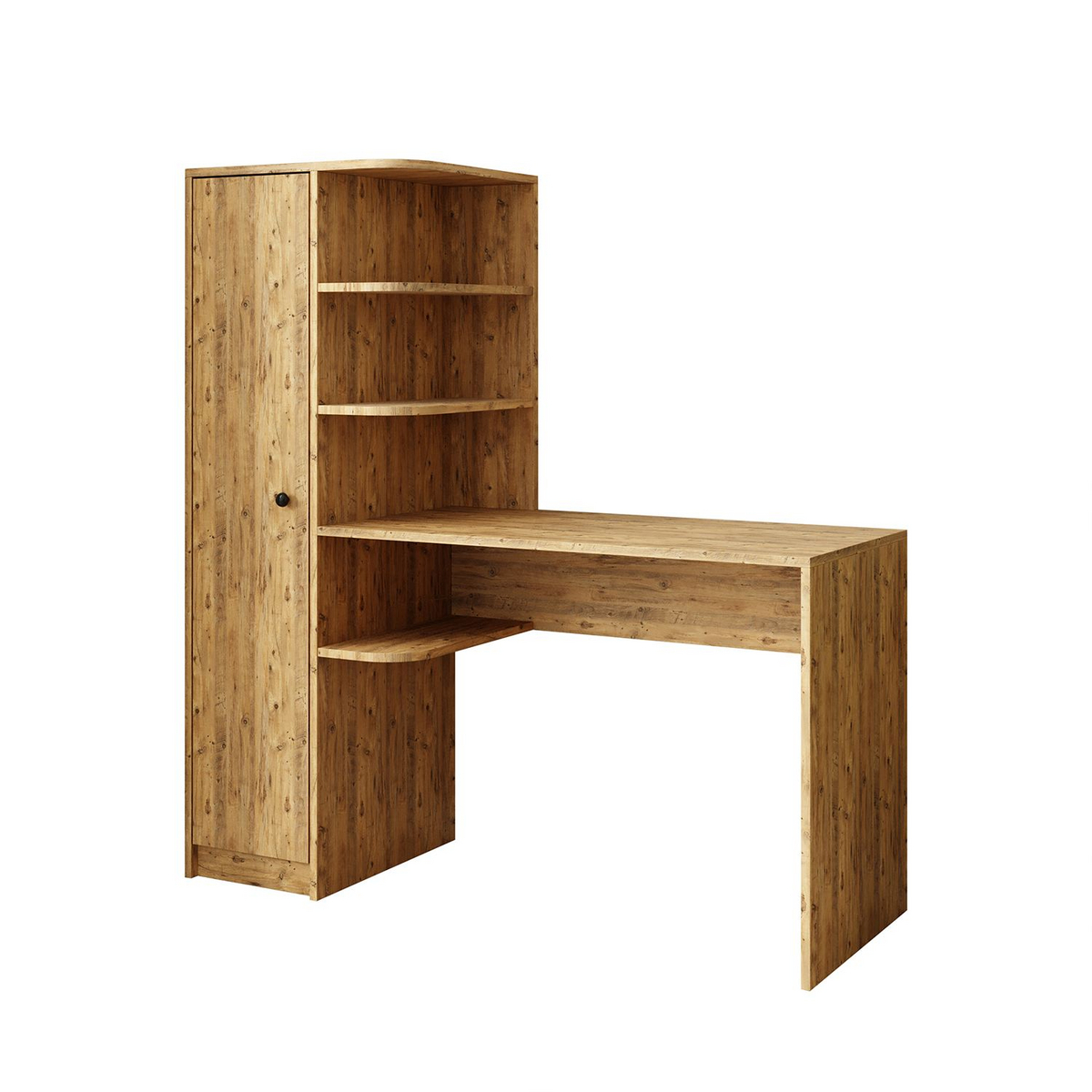 Norda Design Skrivbord och bokhylla Academe, atlantfuru, 50 × 143,2 × 143,2 cm (modell 2)