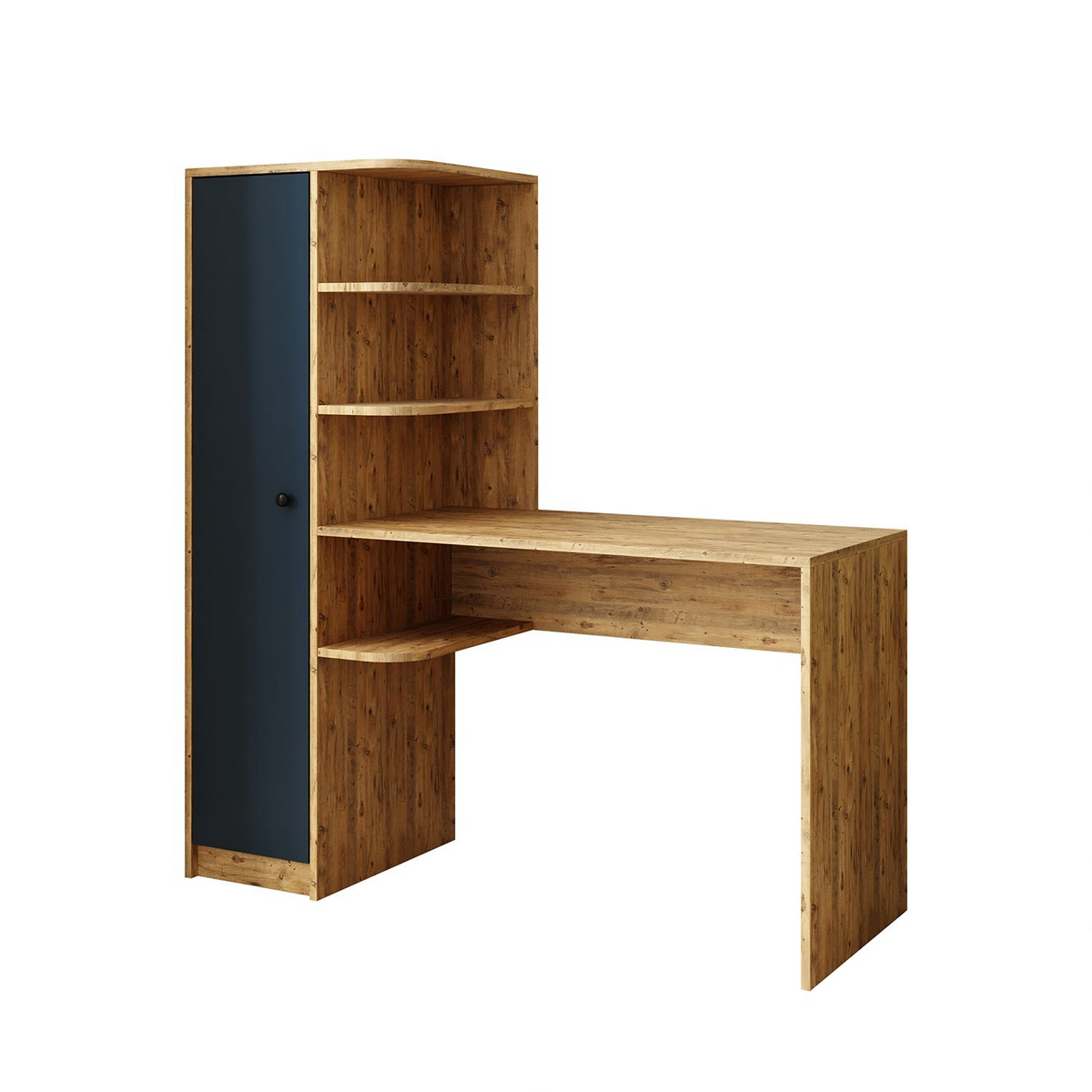 Norda Design Skrivbord och bokhylla Academe, atlantfuru/antracit, 50 × 143,2 × 143,2 cm