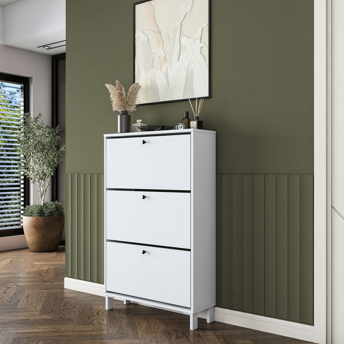 Norda Design Skoskåp Steplane, vit, 25 × 75 × 119,8 cm