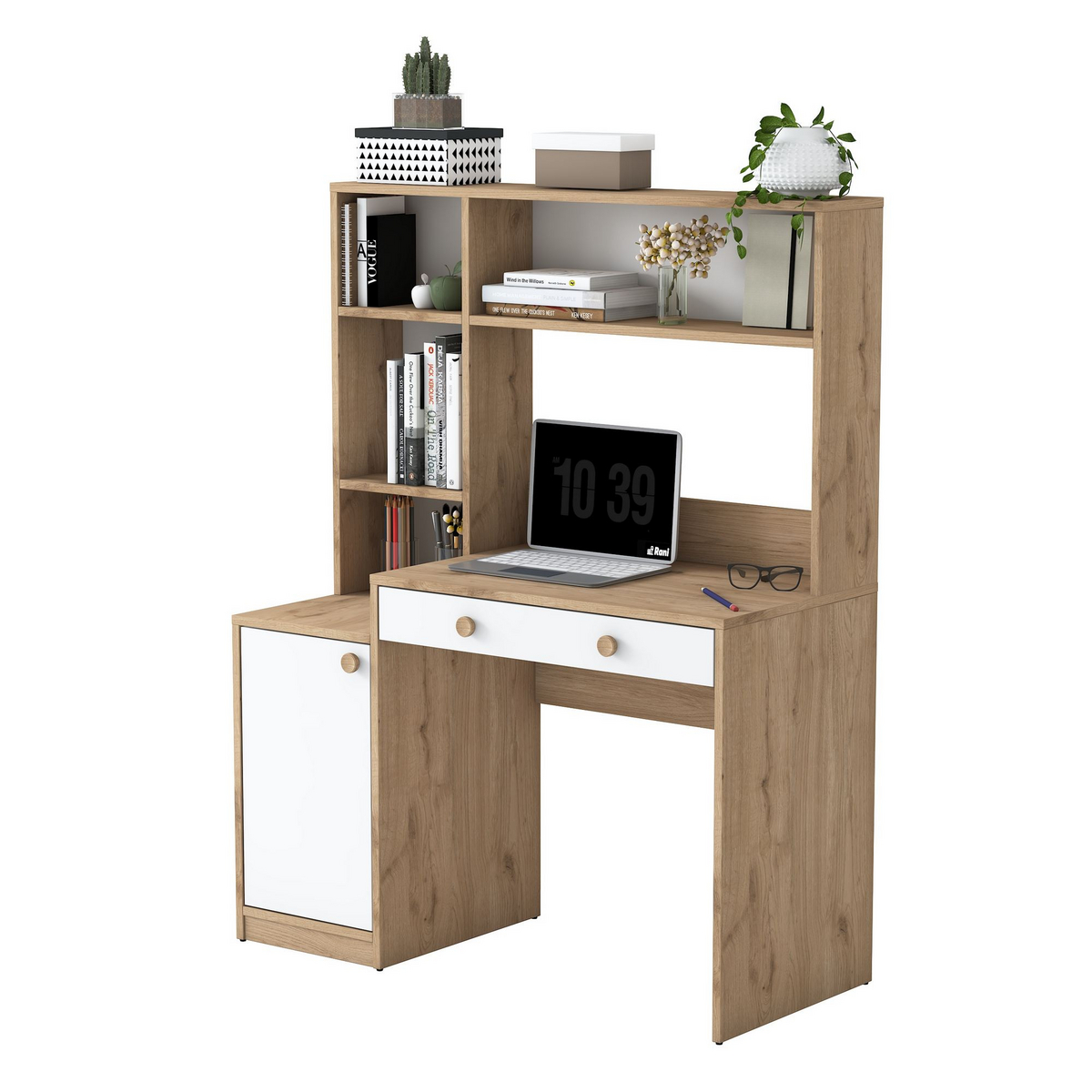 Norda Design Skrivbord och bokhylla Erudito, 50 × 115 × 146 cm