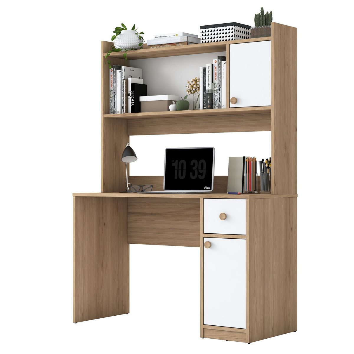 Norda Design Skrivbord och bokhylla Scriptor, 50 × 120 × 166 cm