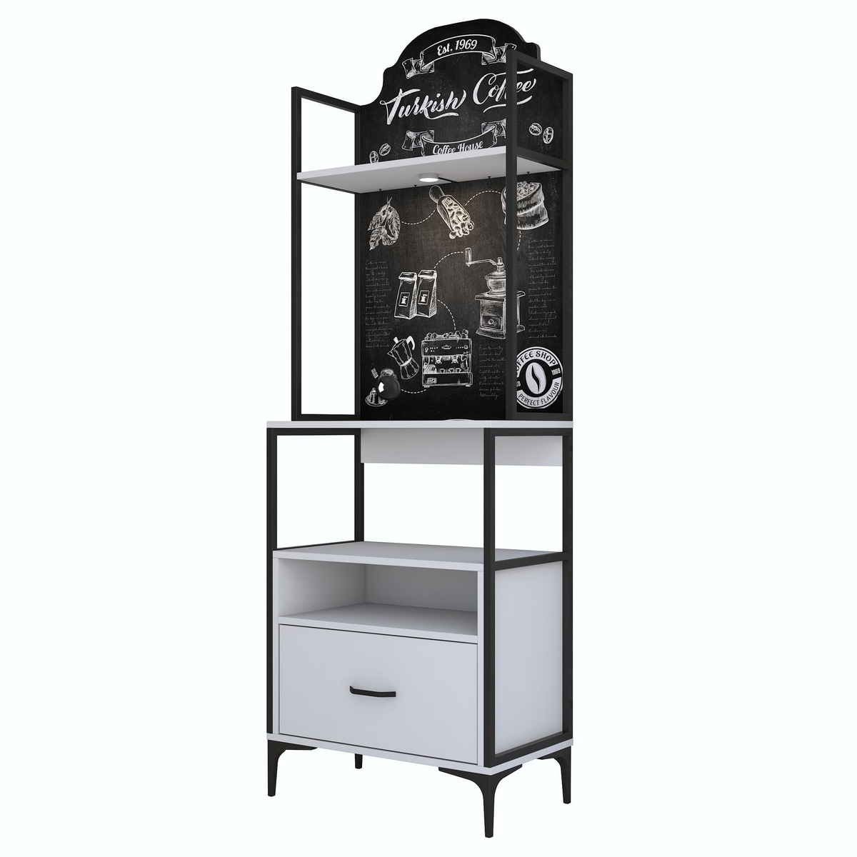 Norda Design Multiskåp Cassia, vit, 40 × 70 × 205 cm