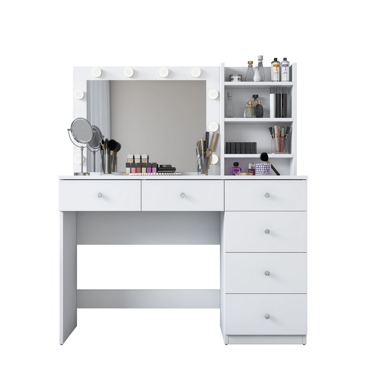 Norda Design Sminkbord Grazia, vit, 40 × 110 × 141,8 cm