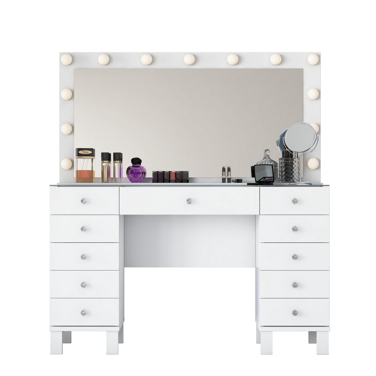 Norda Design Sminkbord Amara, vit, 40 × 120 × 73,6 cm